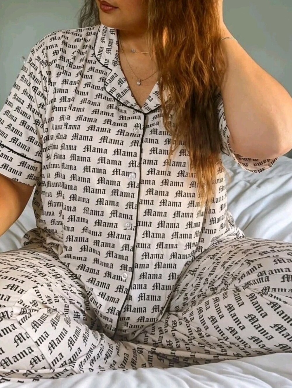 Bronx + Co Jammies Bamboo PJ Womens Plus 3XL Mama Mom Pajama Top Button-Up